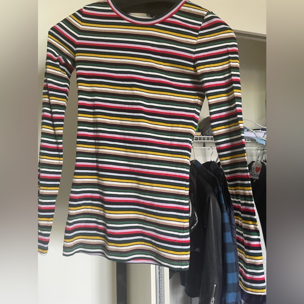 Jcrew Stripe Rainbow Long Sleeved Shirt